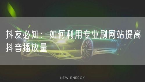 抖友必知：如何利用专业刷网站提高抖音播放量