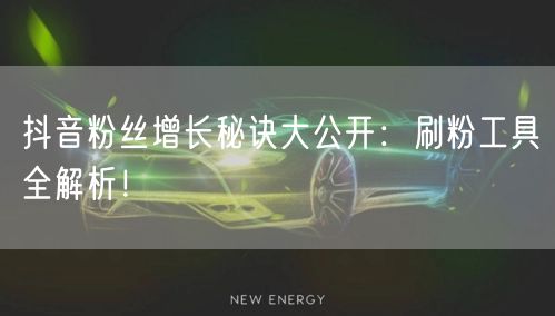 抖音粉丝增长秘诀大公开：刷粉工具全解析！