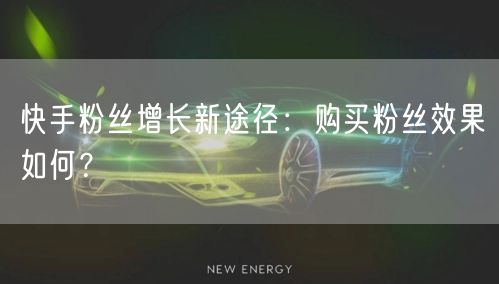 快手粉丝增长新途径：购买粉丝效果如何？