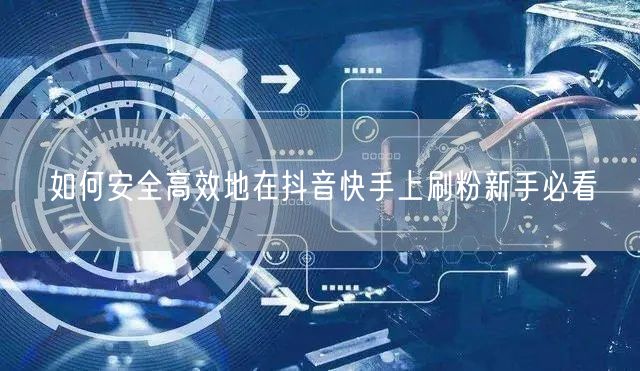 如何安全高效地在抖音快手上刷粉新手必看