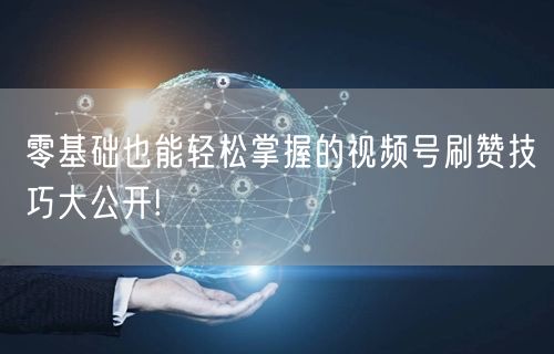 零基础也能轻松掌握的视频号刷赞技巧大公开!