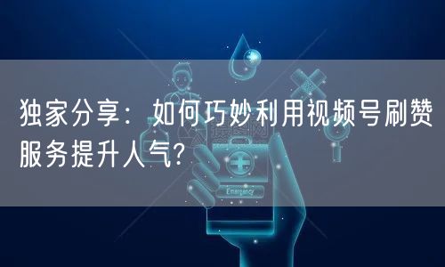 独家分享:如何巧妙利用视频号刷赞服务提升人气?