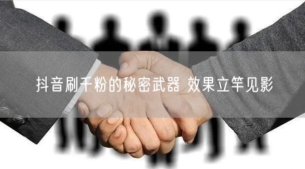 抖音刷千粉的秘密武器 效果立竿见影