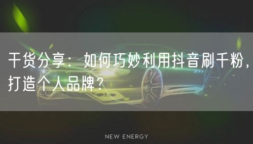 干货分享：如何巧妙利用抖音刷千粉，打造个人品牌？