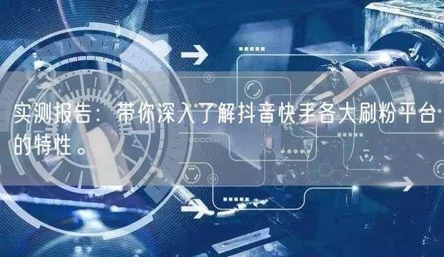 实测报告：带你深入了解抖音快手各大刷粉平台的特性。