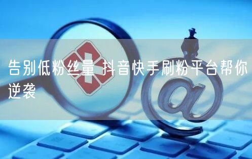 告别低粉丝量 抖音快手刷粉平台帮你逆袭