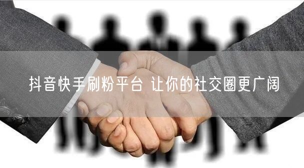 抖音快手刷粉平台 让你的社交圈更广阔