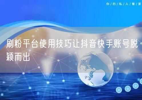 刷粉平台使用技巧让抖音快手账号脱颖而出