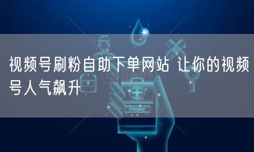 视频号刷粉自助下单网站 让你的视频号人气飙升